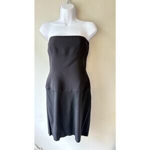 Versace strapless black tube dress size 8 silk/polyester NWT